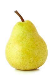 Single pear isolated on a white background with clipping path